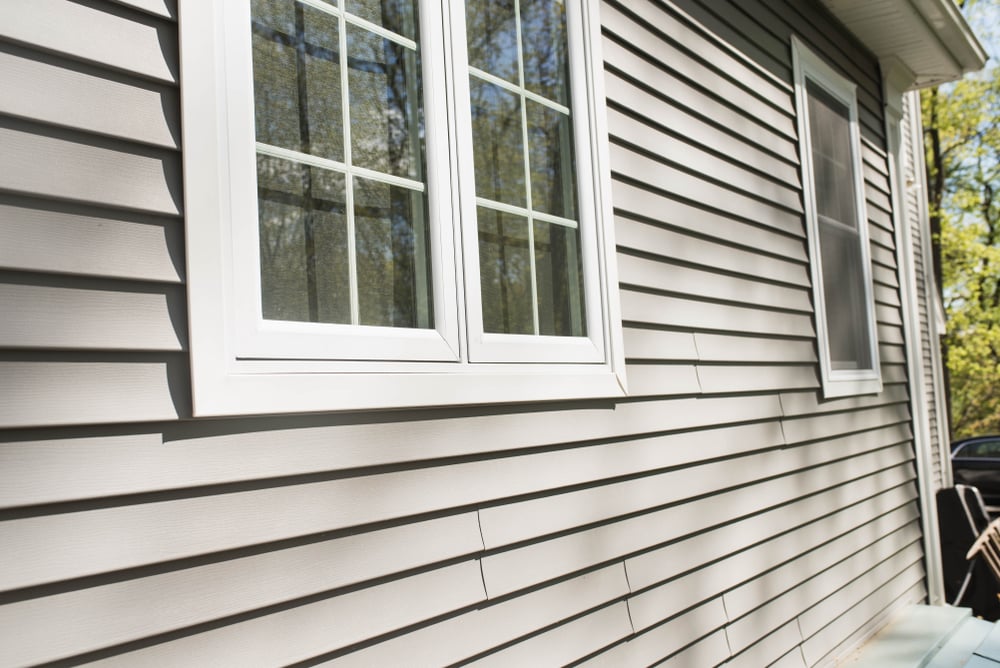 Vinyl windows and siding on a house