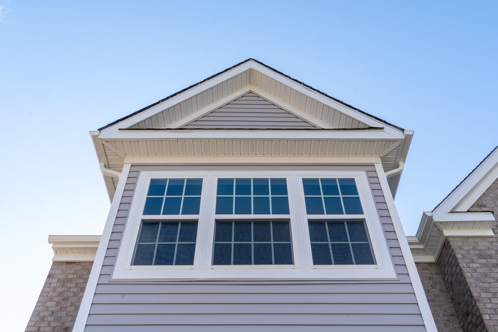 Three windows on a house