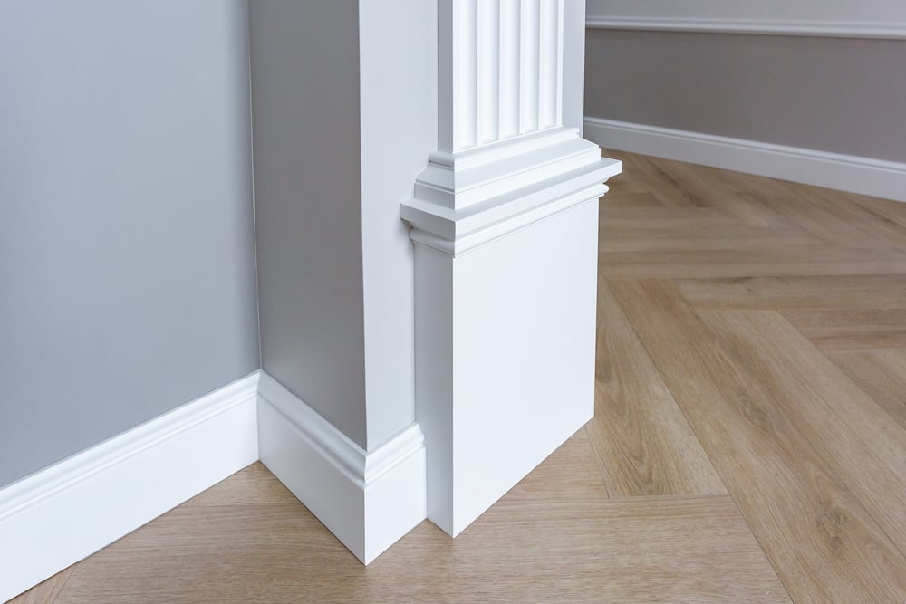 Moulding and trim on a wall